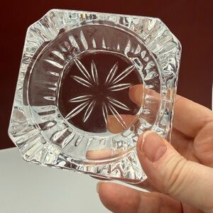 Vintage Crystal Clear Glass Square Dish